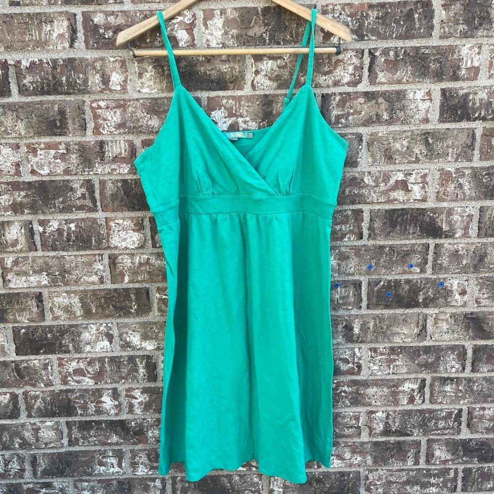 Boden Women’s 14R Kelly Green Slip On Babydoll Summer Dress Beachy Coastal